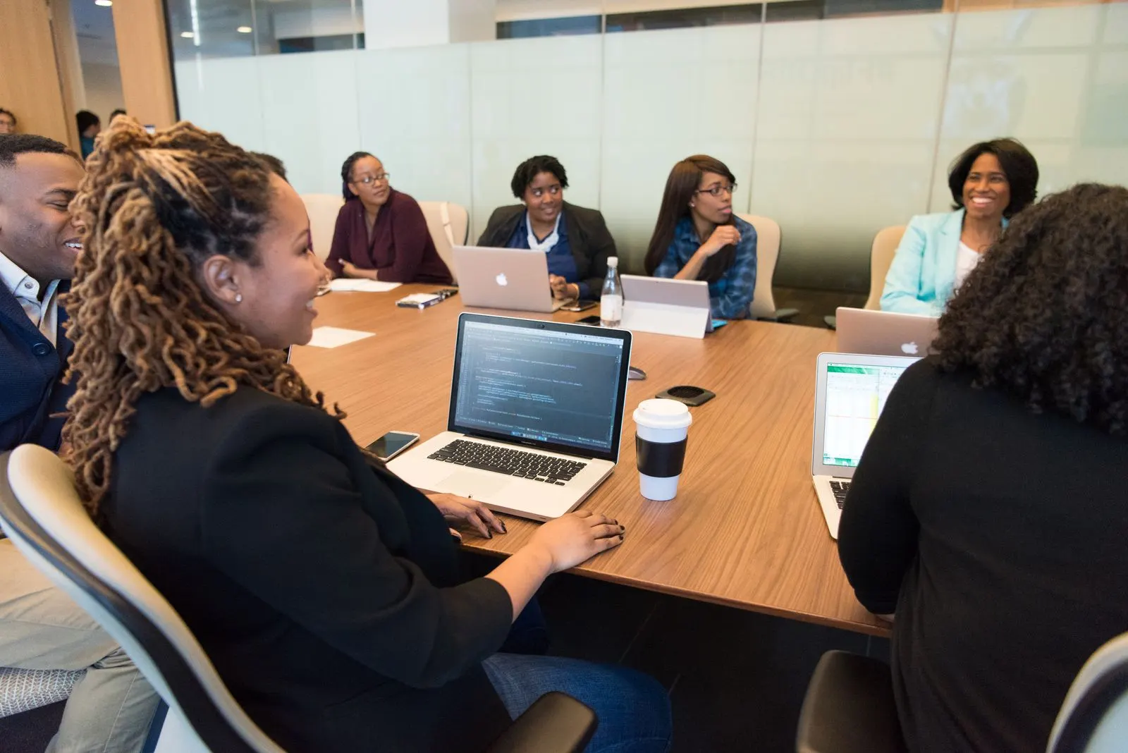 The Askara team working through a project together