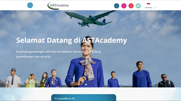 Tampilan website ASTA Academy