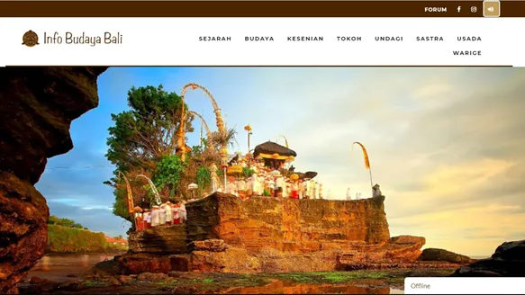 Tampilan website Info Budaya Bali
