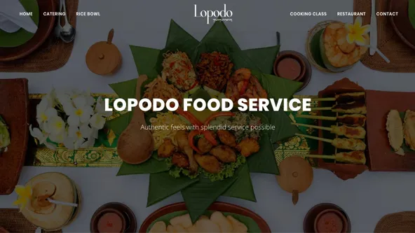 Tampilan website Lopodo Food Service