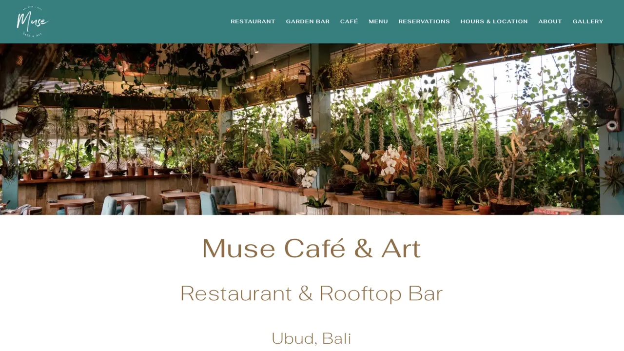 Muse Bali website screenshot