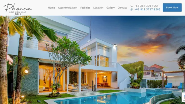Tampilan website Phocea Villa
