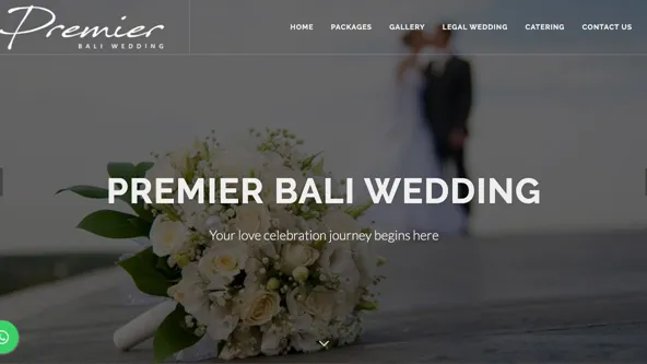 Tampilan website Premier Bali Wedding