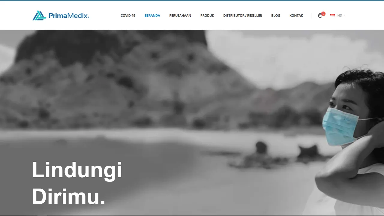 Tampilan website Primamedix