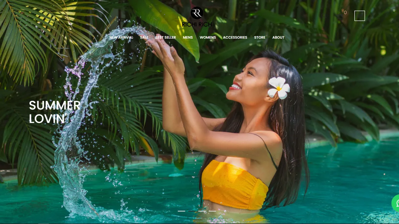 Tampilan website Richi Rich Bali
