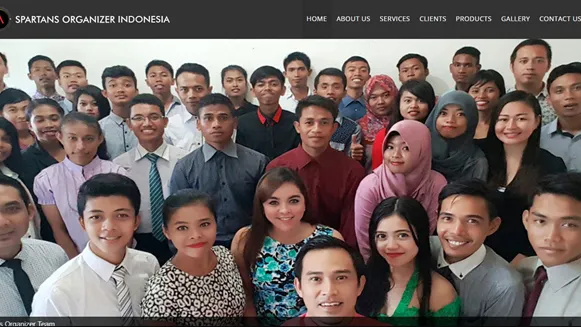 Tampilan website Spartans Organizer Indonesia