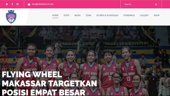 Tampilan website Srikandi Cup Basketball
