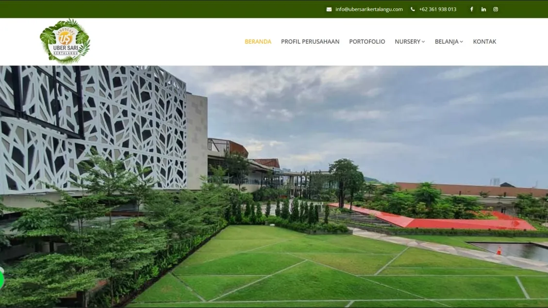 Tampilan website Uber Sari Kertalangu