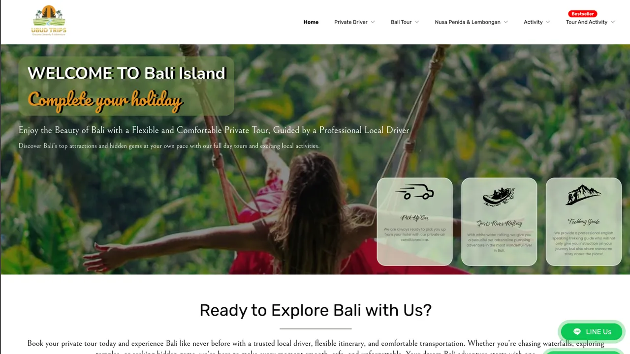 Ubud Travelling website screenshot